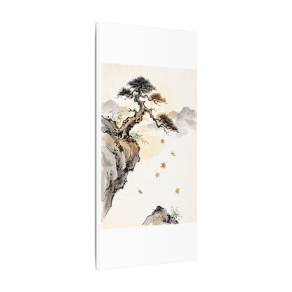 Peaceful Pine Tree Canvas Art - Sumi E Zen