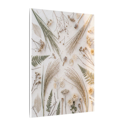 Elegant Dried Flowers Canvas Art - Japanese Pattern Japandi