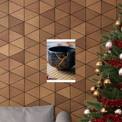 Autumn Tea Ceremony Gold Vein Wall Art Print | Healing Decor