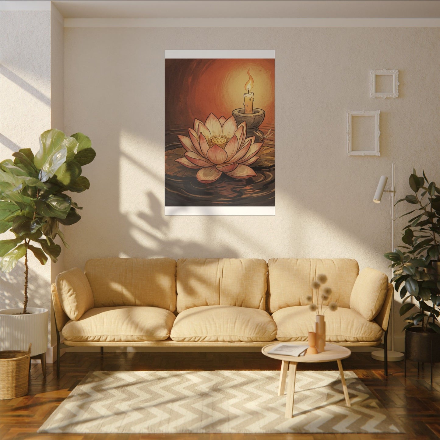 Fukinsei Dried Flowers Canvas Art - Japandi Texture