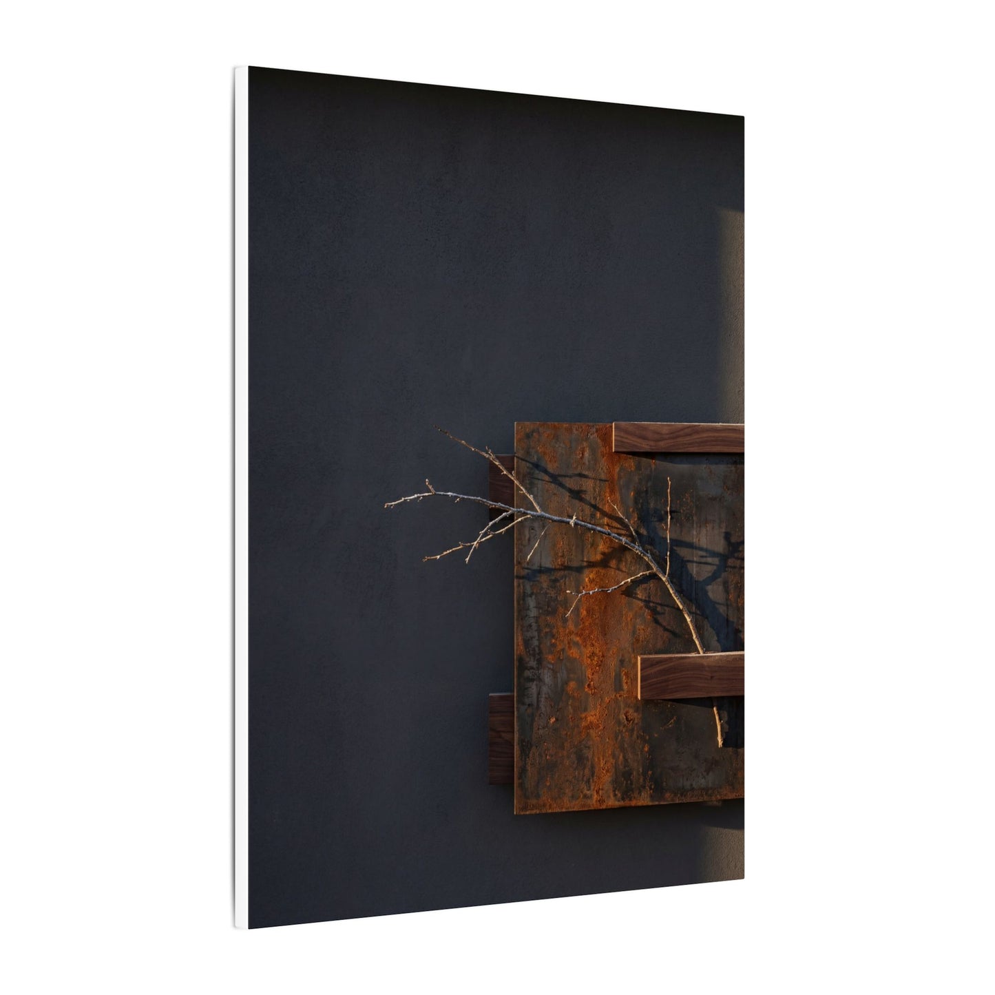 Ma Rust Patina Canvas Art - Dark Japandi Dark Texture