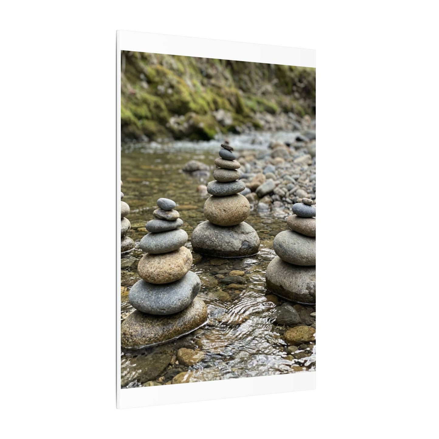Zen River Stones in Dawn | Karesansui Canvas Art