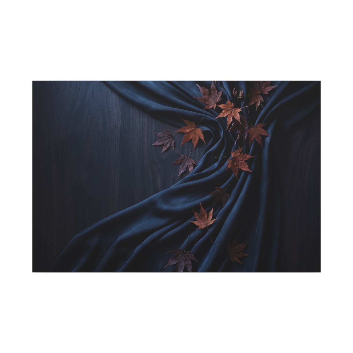 Silk Drape Autumn Canvas Art | Dark Japandi Sophisticated Design