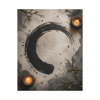 Candlelight Ink Brushstroke Canvas Art - Zen Ma
