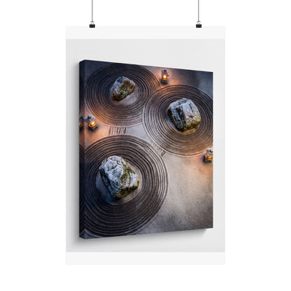 Earthy Rock Garden Wall Art Print - Japanese Pattern Japandi Art Print