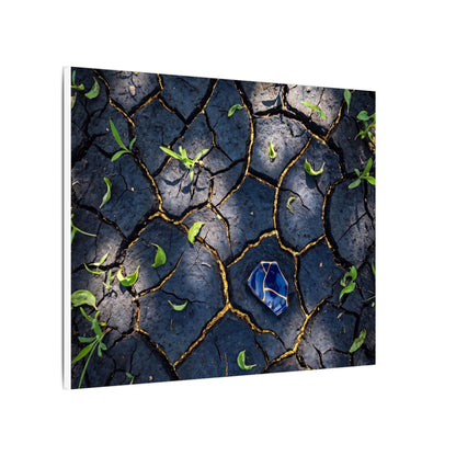 Cracked Earth Canvas Art | Spring Dark Japandi Moody Minimal Art