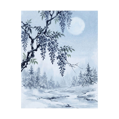 Moonlight Wisteria Wall Art Print - Zen Seijaku