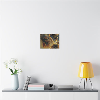 Datsuzoku Rust Patina Canvas Art - Kintsugi Crackle Gold