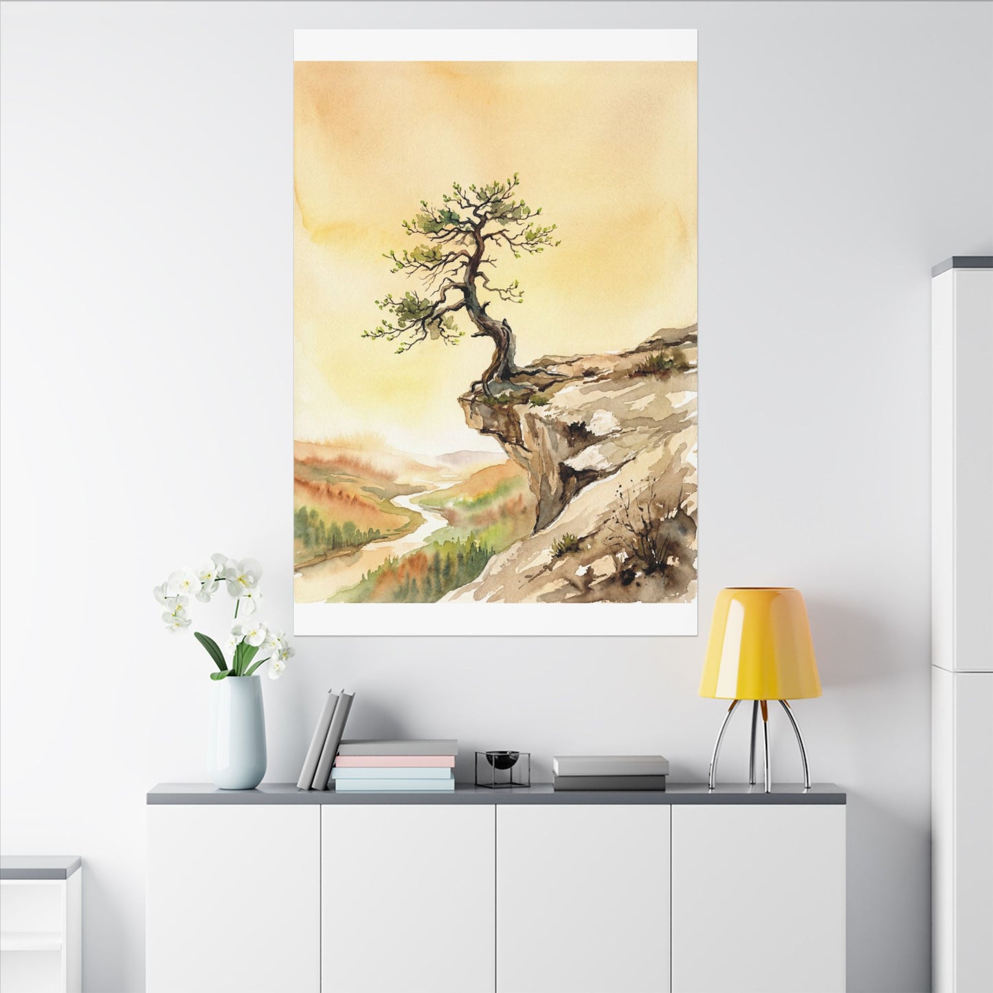 Golden Hour Pine Tree Canvas Art - Japandi Fukinsei