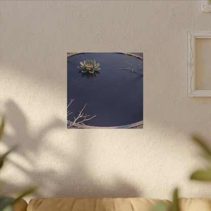 Lotus Flower Canvas Art | Winter Zen Karesansui Art
