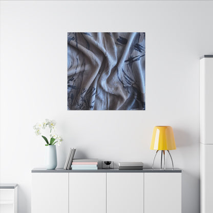 Silk Drape Winter Canvas Art | Japandi Earthy Design