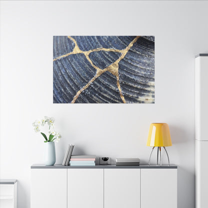 Shibui Water Ripple Canvas Art - Kintsugi Gold Repair