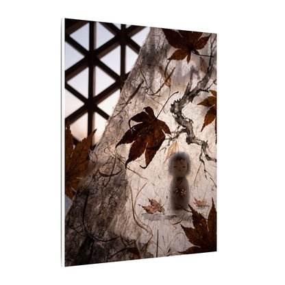 Shoji Screen Autumn Canvas Art | Dark Japandi Atmospheric Design