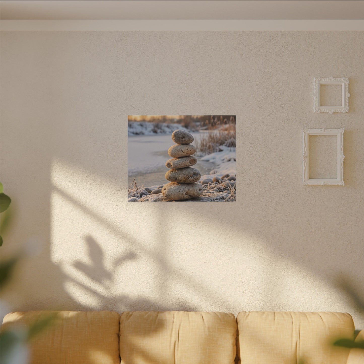 Ma River Stones Canvas Art - Japandi Japanese Pattern