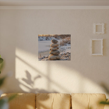 Ma River Stones Canvas Art - Japandi Japanese Pattern