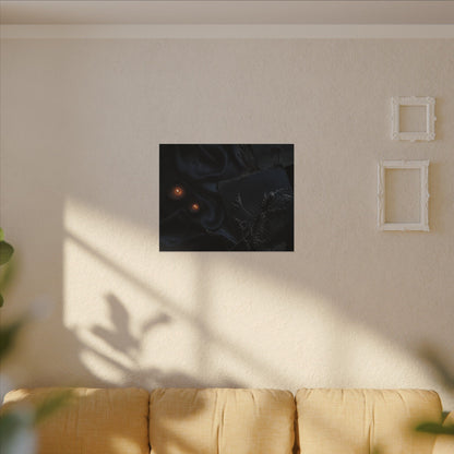 Candlelight Silk Drape Canvas Art - Dark Japandi Kanso