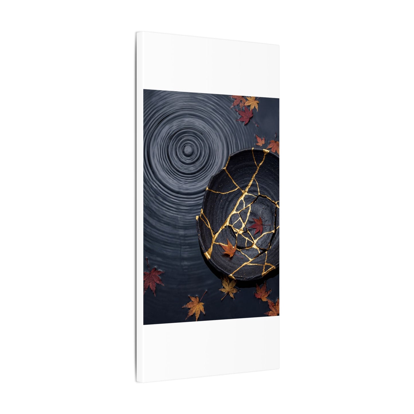 Philosophical Water Ripple Canvas Art - Gold Repair Kintsugi