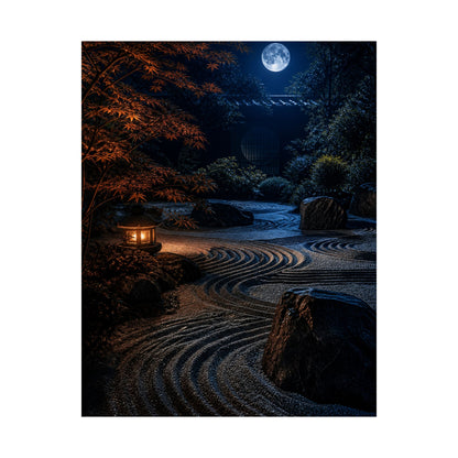Datsuzoku Rock Garden Wall Art Print - Dark Japandi Shadow Zen