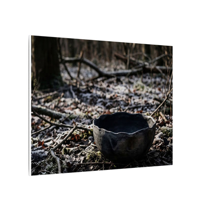Dappled Ceramic Bowl Canvas Art - Dark Japandi Kanso