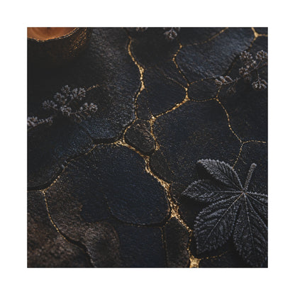 Candlelight Cracked Earth Canvas Art - Dark Japandi Ma