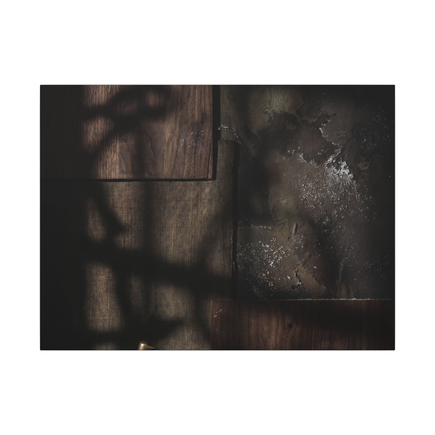 Dark Japandi Shadow Play in Candlelight | Dark Texture Canvas Art