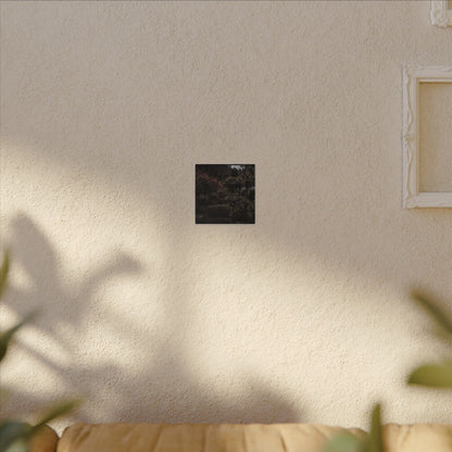 Stone Lantern Spring Canvas Art | Dark Japandi Bold Design