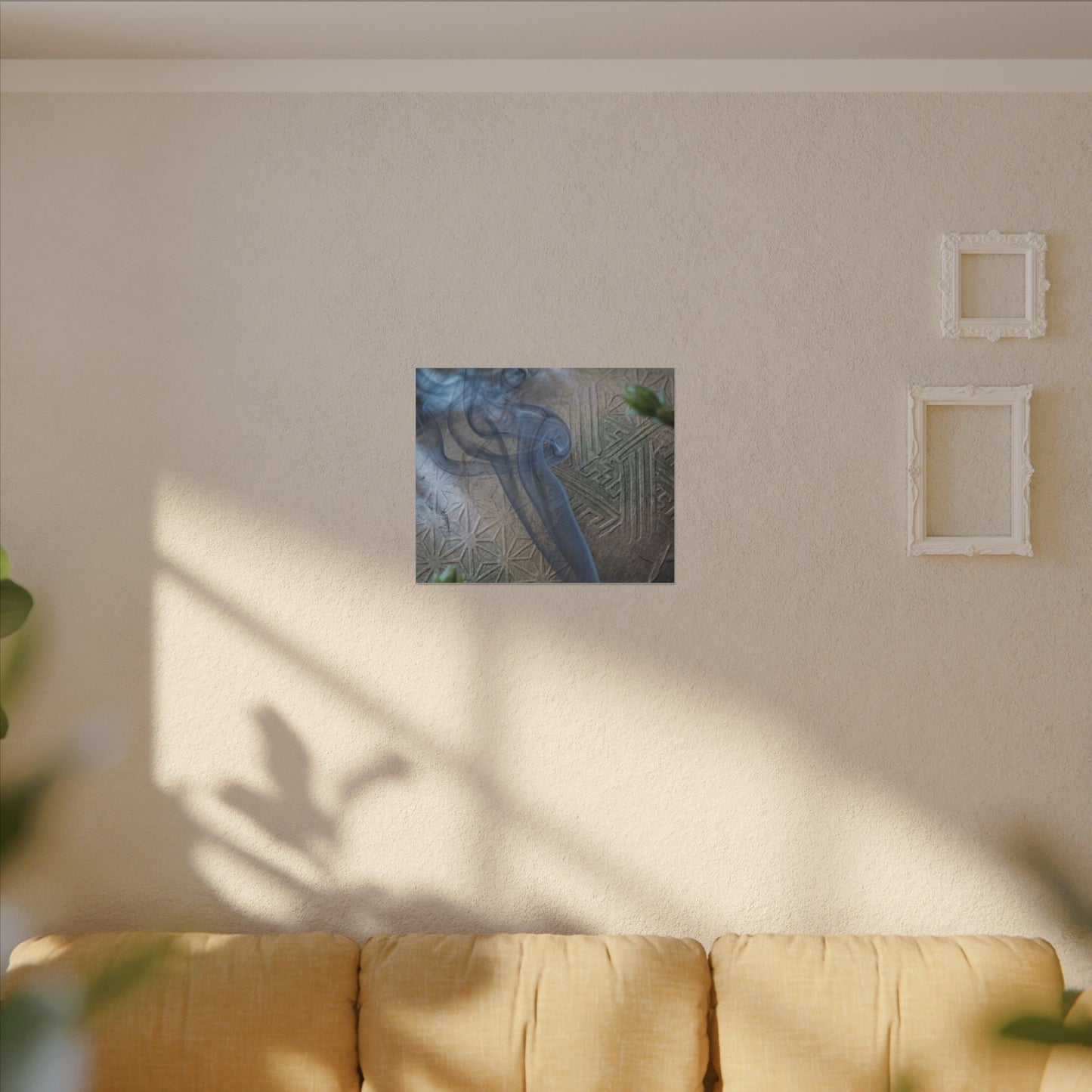 Spring Incense Smoke Japanese Pattern Canvas Art | Neutral Decor