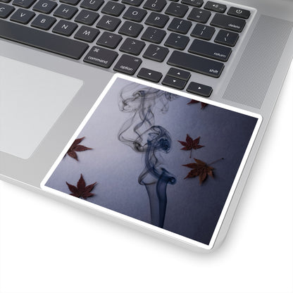 Bold Incense Smoke Sticker - Moody Minimal Dark Japandi Art Print