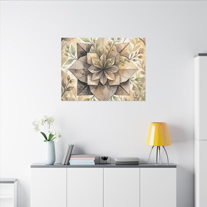 Warm Paper Fold Canvas Art - Watercolor Japandi