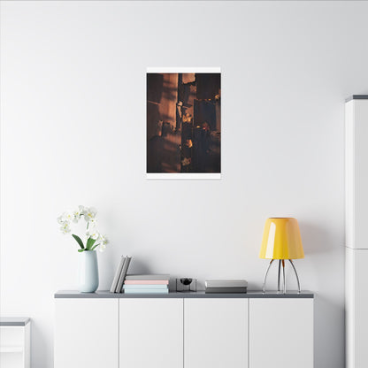 Seijaku Rust Patina Canvas Art - Dark Japandi Shadow Zen