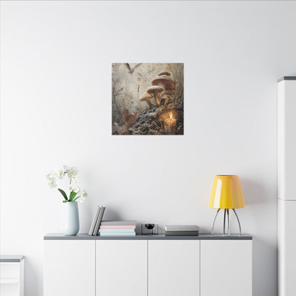 Wild Mushrooms Texture Canvas Art | Elegant Japandi Art