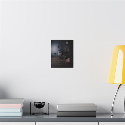 Dark Japandi Paper Fold in Dawn | Shadow Zen Canvas Art