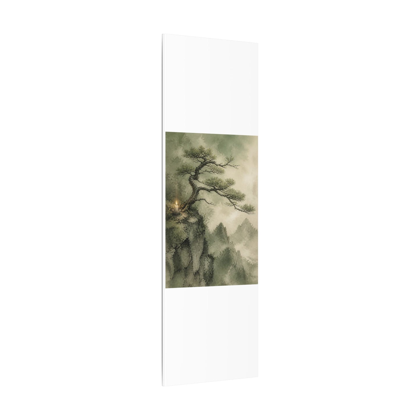 Candlelight Pine Tree Canvas Art - Japandi Kanso