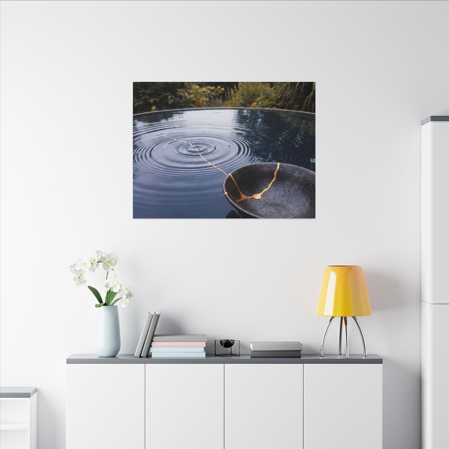 Kintsugi Water Ripple in Overcast | Broken Beauty Canvas Art
