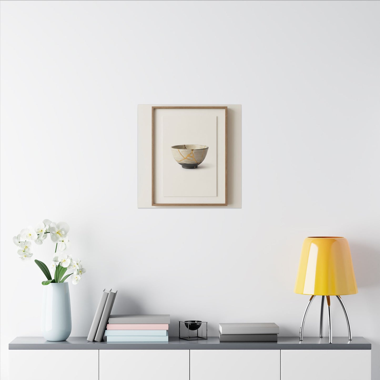 Kintsugi Charcoal Canvas Art