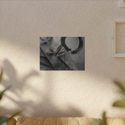 Winter Paper Fold Enso Canvas Art | Serene Decor