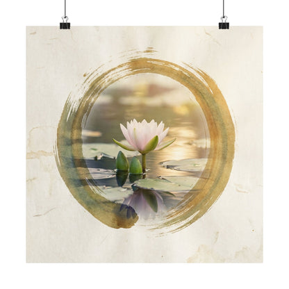 Golden Hour Lotus Flower Wall Art Print - Zen Ma