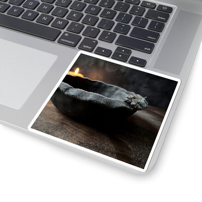 Ceramic Bowl Winter Sticker | Dark Japandi Atmospheric Design Art Print