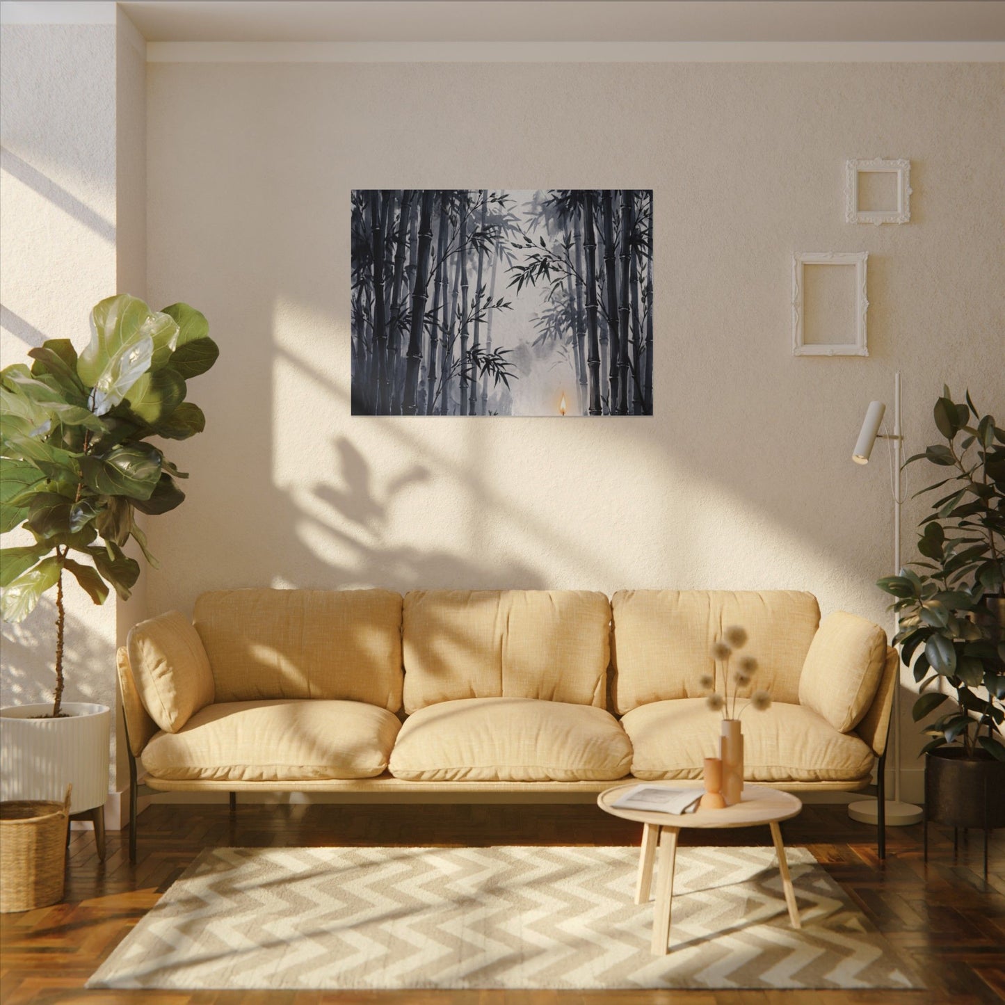 Tranquil Bamboo Grove Canvas Art - Sumi E Zen