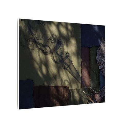 Ma Incense Smoke Canvas Art - Dark Japandi Dark Texture