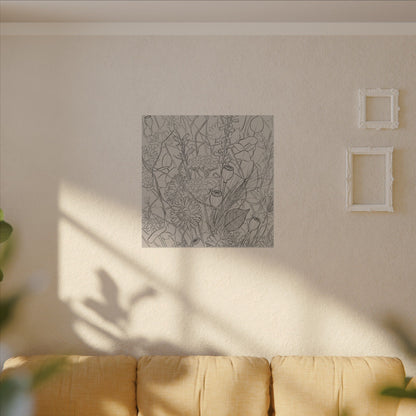 Summer Dried Flowers Minimal Line Canvas Art | Elegant Decor