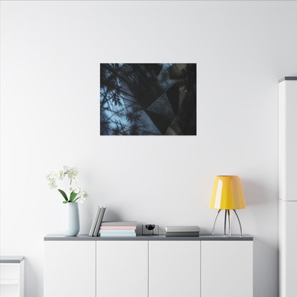 Shadow Play Winter Canvas Art | Dark Japandi Luxurious Design