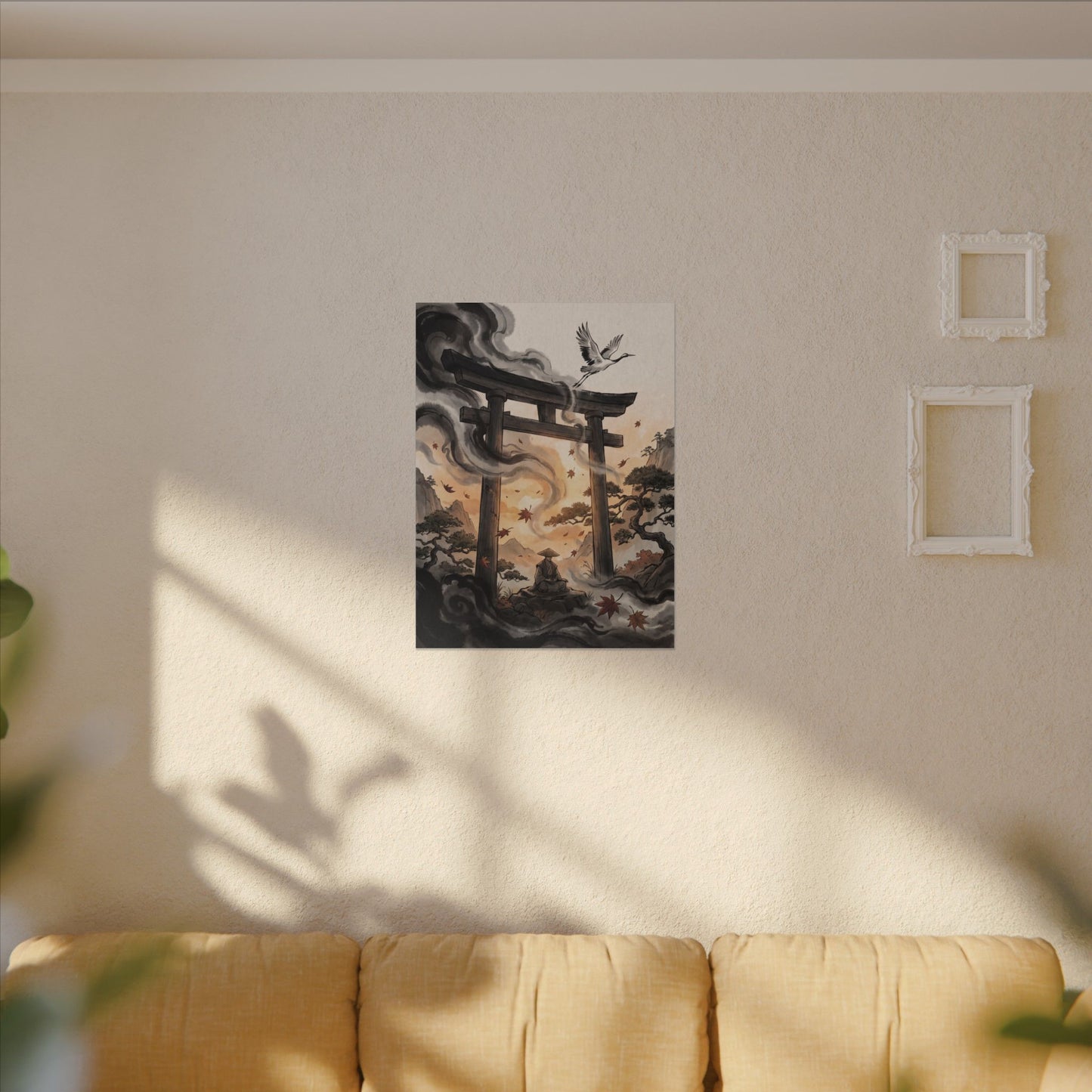 Torii Gate Ukiyo E Inspired Canvas Art | Serene Zen Art