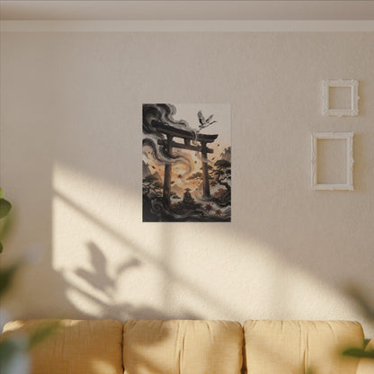 Torii Gate Ukiyo E Inspired Canvas Art | Serene Zen Art