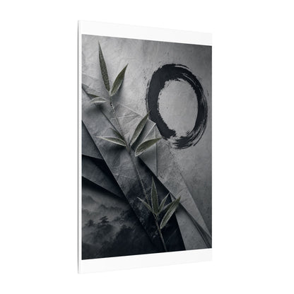 Winter Paper Fold Enso Canvas Art | Serene Decor