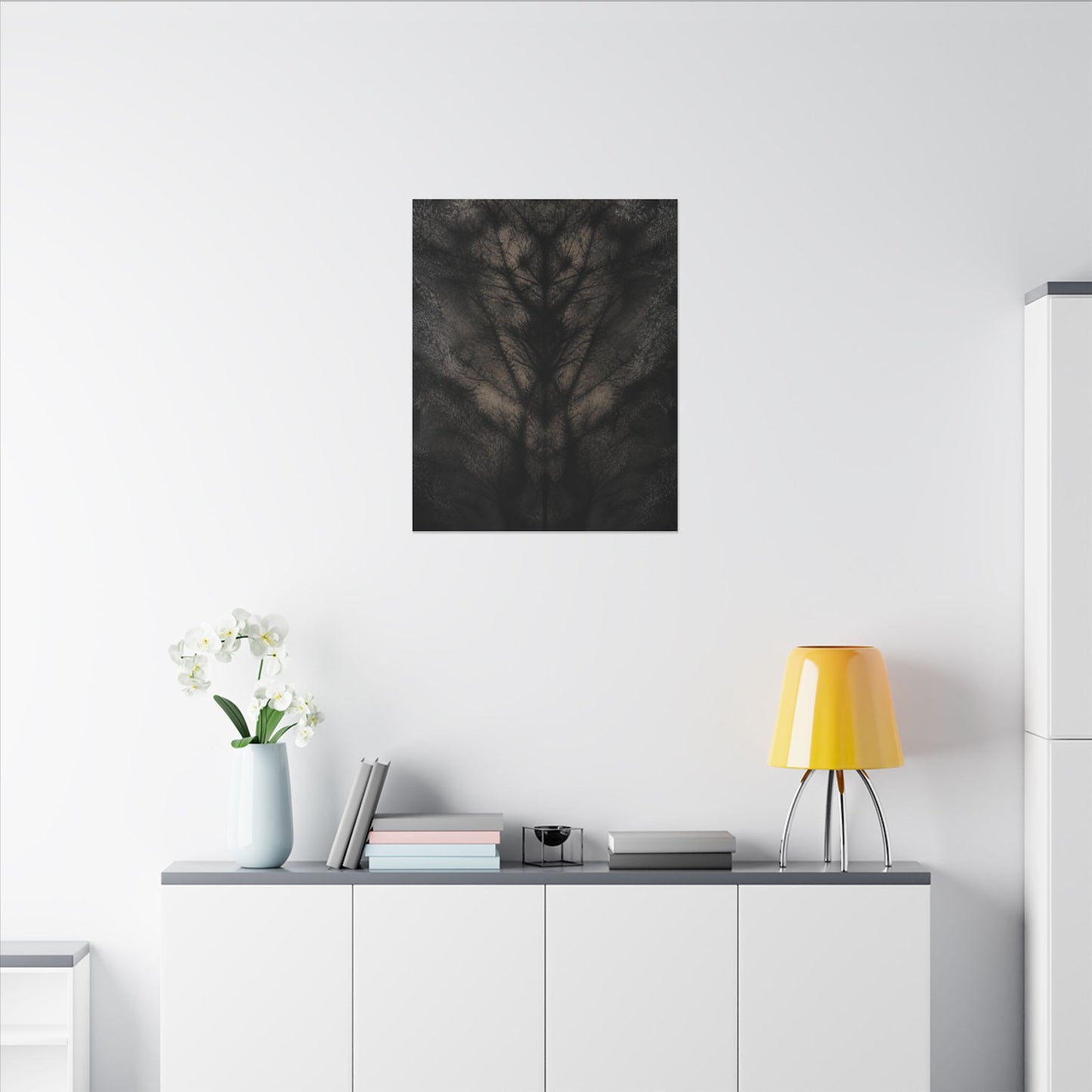 Seijaku Shadow Play Canvas Art - Dark Japandi Charcoal Ink