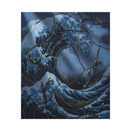Ocean Wave Spring Canvas Art | Kintsugi Artful Design