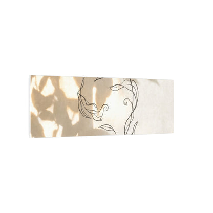 Warm Shoji Screen Canvas Art - Minimal Line Japandi