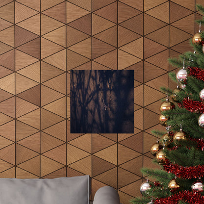 Golden Hour Shadow Play Wall Art Print - Dark Japandi Mono No Aware