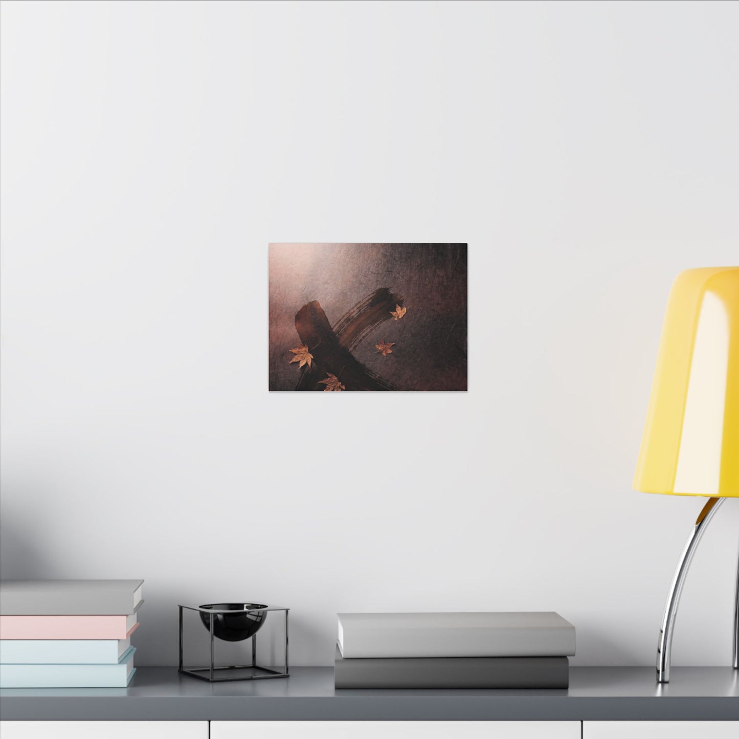 Moody Ink Brushstroke Canvas Art - Moody Minimal Dark Japandi